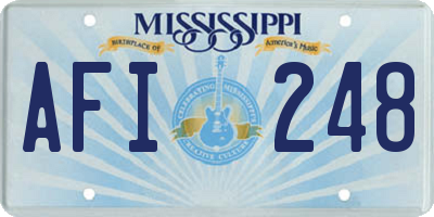 MS license plate AFI248