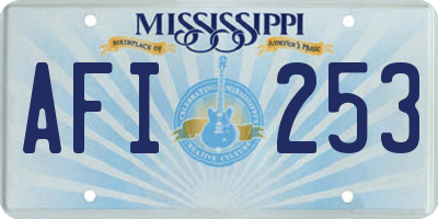 MS license plate AFI253