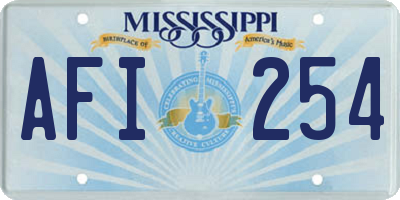 MS license plate AFI254