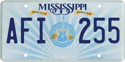 MS license plate AFI255