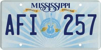 MS license plate AFI257