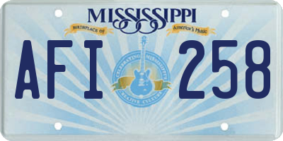 MS license plate AFI258