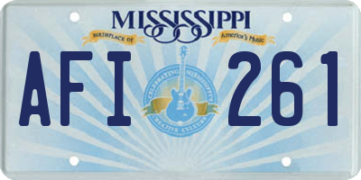 MS license plate AFI261