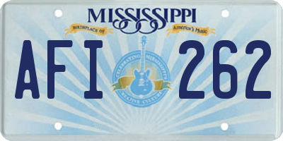 MS license plate AFI262