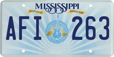 MS license plate AFI263