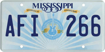 MS license plate AFI266