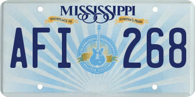 MS license plate AFI268