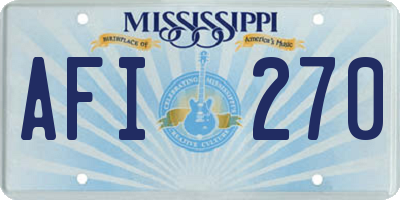 MS license plate AFI270