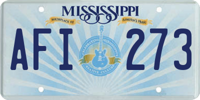 MS license plate AFI273