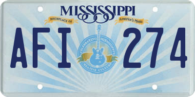MS license plate AFI274