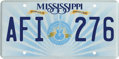 MS license plate AFI276