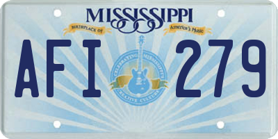 MS license plate AFI279