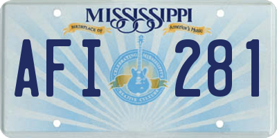 MS license plate AFI281