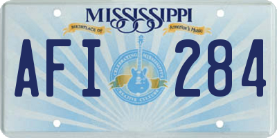 MS license plate AFI284