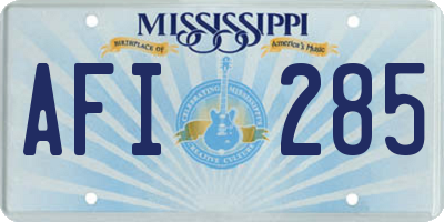 MS license plate AFI285