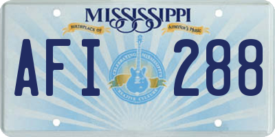 MS license plate AFI288
