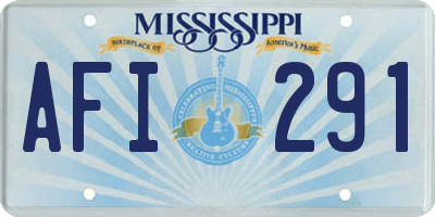 MS license plate AFI291