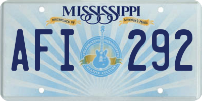 MS license plate AFI292