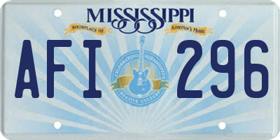 MS license plate AFI296