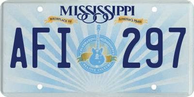MS license plate AFI297