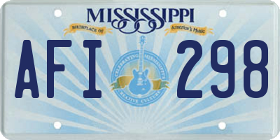MS license plate AFI298