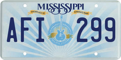 MS license plate AFI299