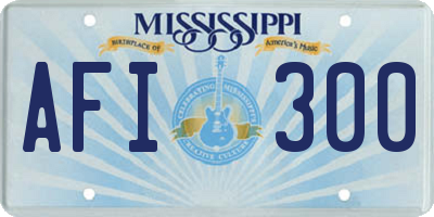 MS license plate AFI300