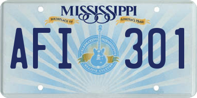 MS license plate AFI301