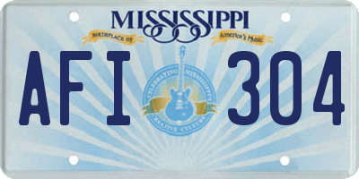 MS license plate AFI304