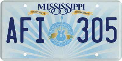 MS license plate AFI305