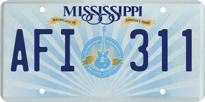 MS license plate AFI311