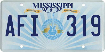 MS license plate AFI319