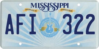 MS license plate AFI322