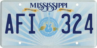 MS license plate AFI324