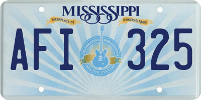 MS license plate AFI325