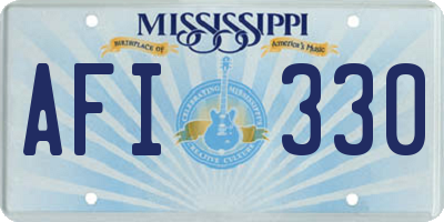 MS license plate AFI330