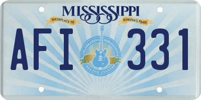 MS license plate AFI331