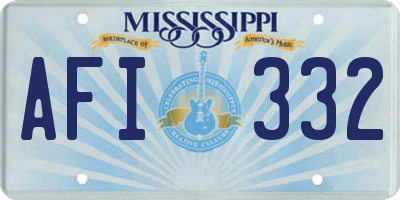 MS license plate AFI332