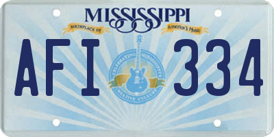 MS license plate AFI334