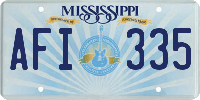 MS license plate AFI335