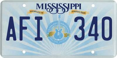 MS license plate AFI340