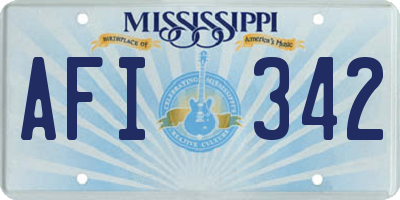 MS license plate AFI342