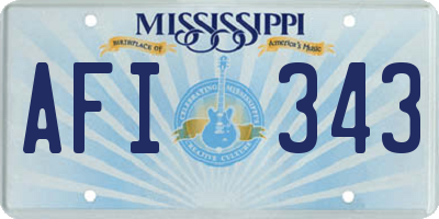 MS license plate AFI343