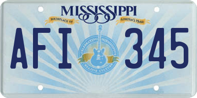 MS license plate AFI345