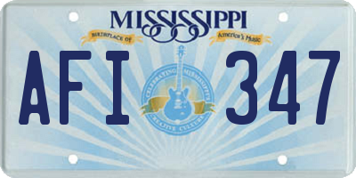 MS license plate AFI347