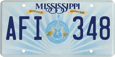 MS license plate AFI348