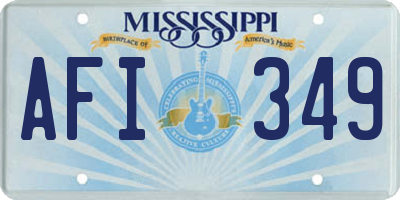 MS license plate AFI349