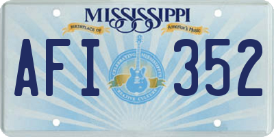 MS license plate AFI352