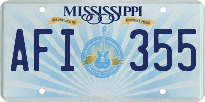 MS license plate AFI355