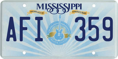 MS license plate AFI359